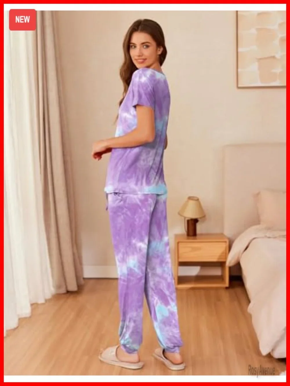 Women's Pajama Set 2 Piece Short Sleeve Jogger Lounge Set with Pockets